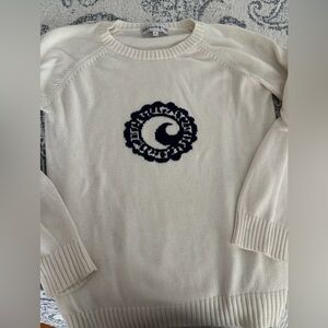 Ellsworth and Ivy Cisco Cream Sweater with Iconic Navy Wave Design